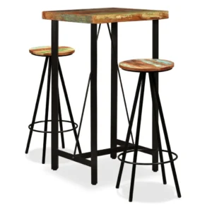  Bar Set Varied natural wood shades from reclaimed wood