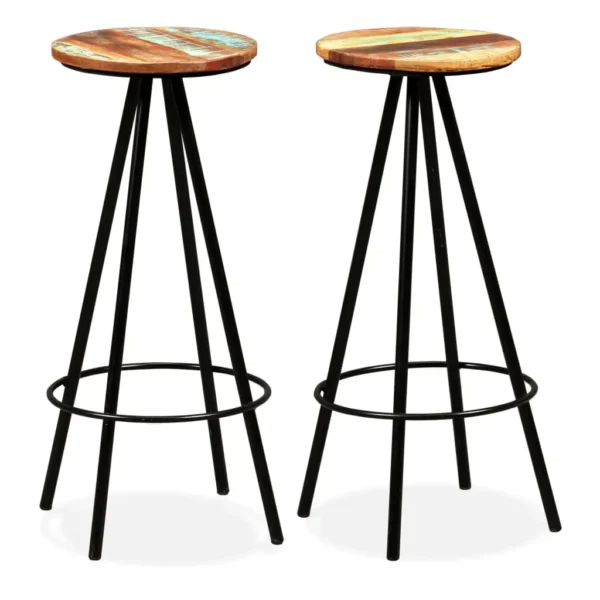  Bar Set Varied natural wood shades from reclaimed wood - Image 4