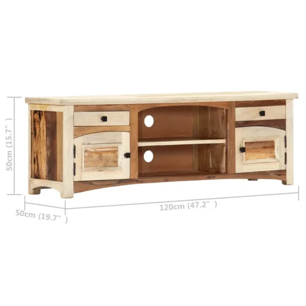  TV Cabinet Multicolor Solid reclaimed wood, mango wood, MDF Medium - Image 8