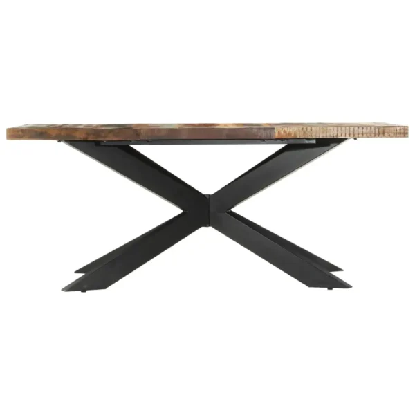  Dining Table Varied wood colors and black legs Reclaimed wood - Image 2