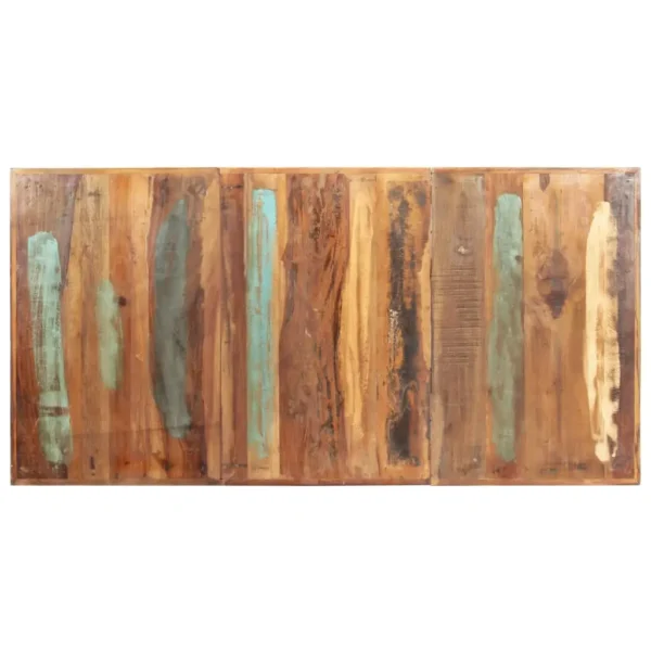  Dining Table Varied wood colors and black legs Reclaimed wood - Image 4
