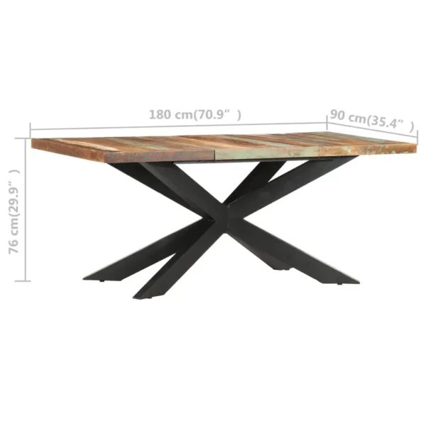  Dining Table Varied wood colors and black legs Reclaimed wood - Image 5