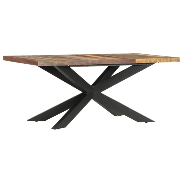  Dining Table Varied wood colors and black legs Reclaimed wood - Image 6