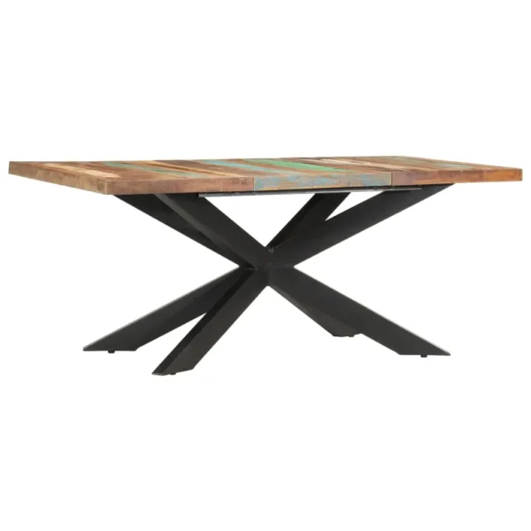  Dining Table Varied wood colors and black legs Reclaimed wood - Image 7
