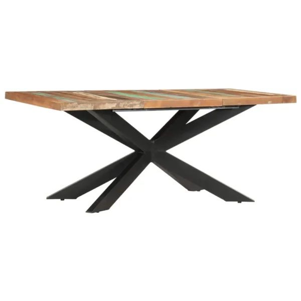  Dining Table Varied wood colors and black legs Reclaimed wood - Image 8