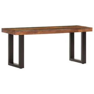 vidaXL Bench Brown and black Solid reclaimed wood, powder-coated steel