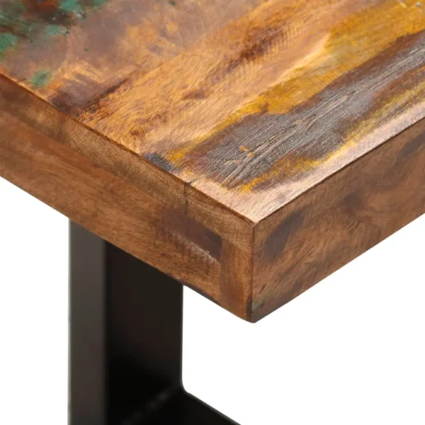 vidaXL Bench Brown and black Solid reclaimed wood, powder-coated steel - Image 4