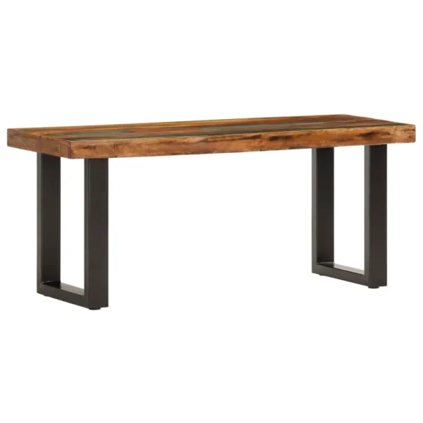 vidaXL Bench Brown and black Solid reclaimed wood, powder-coated steel - Image 9