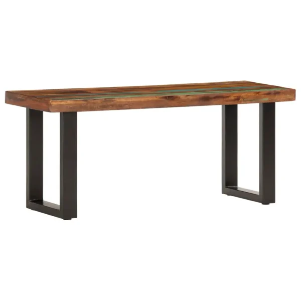 vidaXL Bench Brown and black Solid reclaimed wood, powder-coated steel - Image 10