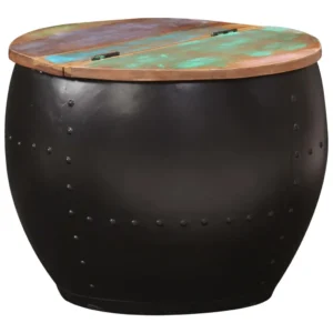 vidaXL Coffee Table Multicolour Solid Reclaimed Wood, Steel 20.9x16.9 in