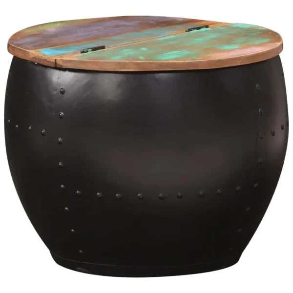 vidaXL Coffee Table Multicolour Solid Reclaimed Wood, Steel 20.9x16.9 in
