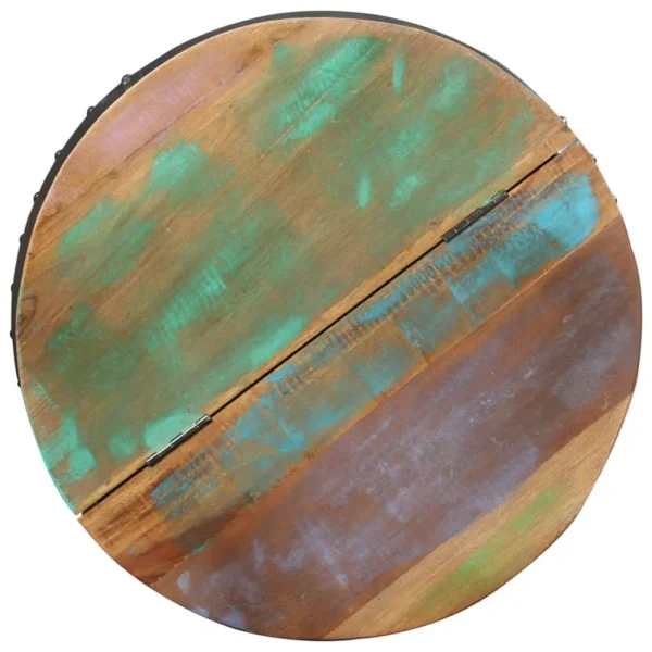 vidaXL Coffee Table Multicolour Solid Reclaimed Wood, Steel 20.9x16.9 in - Image 4