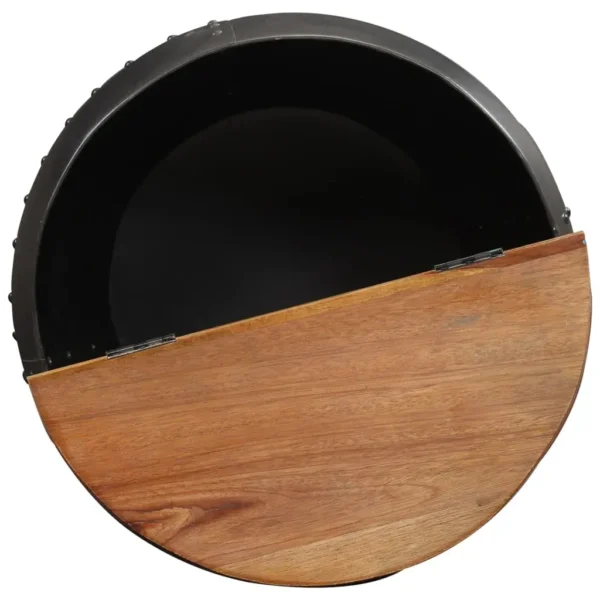 vidaXL Coffee Table Multicolour Solid Reclaimed Wood, Steel 20.9x16.9 in - Image 5