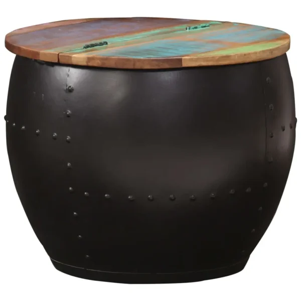 vidaXL Coffee Table Multicolour Solid Reclaimed Wood, Steel 20.9x16.9 in - Image 9