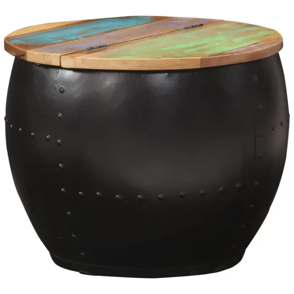 vidaXL Coffee Table Multicolour Solid Reclaimed Wood, Steel 20.9x16.9 in - Image 10
