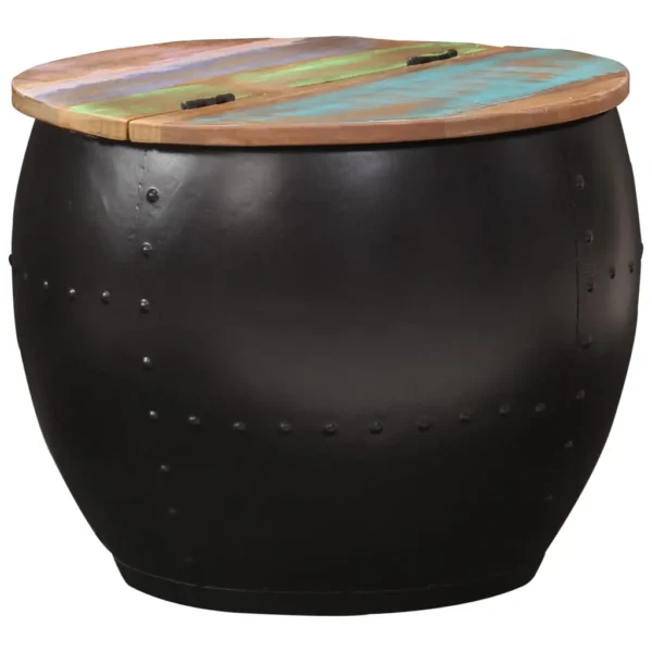 vidaXL Coffee Table Multicolour Solid Reclaimed Wood, Steel 20.9x16.9 in - Image 11