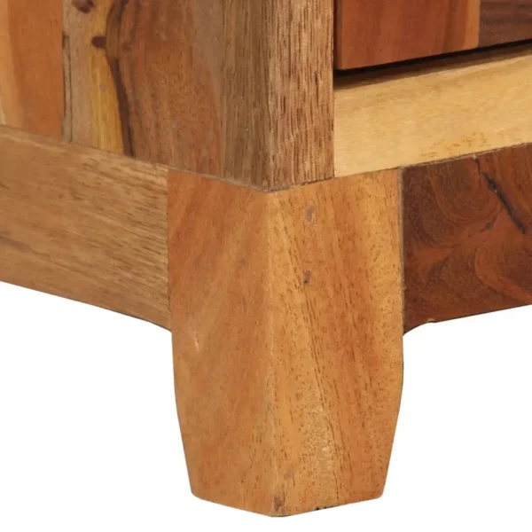 vidaXL Bedside Cabinet Multicolor Solid reclaimed wood, natural cane, MDF - Image 6