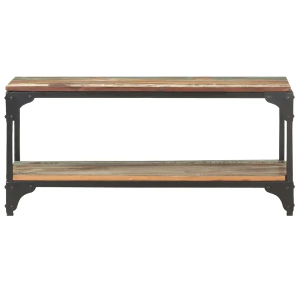 Coffee Table Multicolored Solid reclaimed wood, powder-coated steel - Image 2