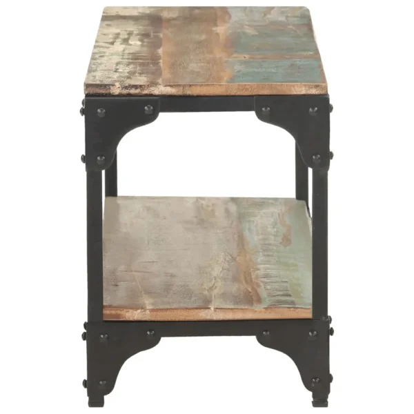 Coffee Table Multicolored Solid reclaimed wood, powder-coated steel - Image 3