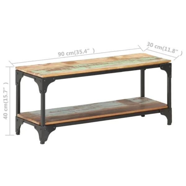 Coffee Table Multicolored Solid reclaimed wood, powder-coated steel - Image 7