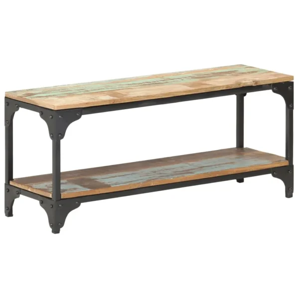 Coffee Table Multicolored Solid reclaimed wood, powder-coated steel - Image 8