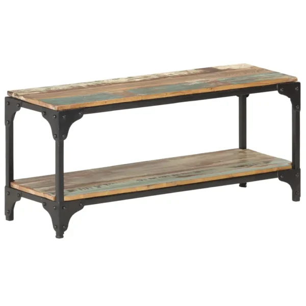 Coffee Table Multicolored Solid reclaimed wood, powder-coated steel - Image 9