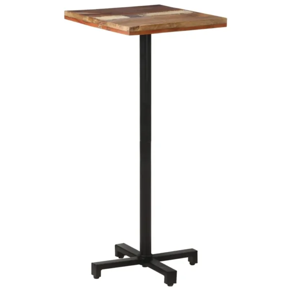  Bistro Table Mixed Color Solid Reclaimed Wood 19.7x19.7 in
