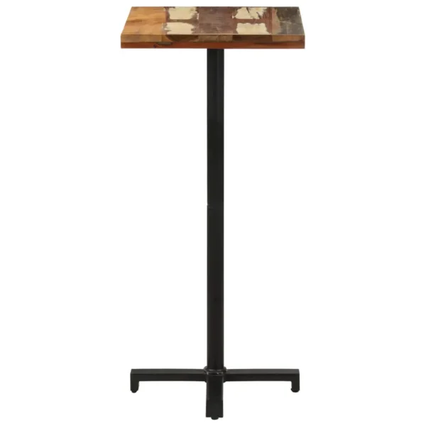  Bistro Table Mixed Color Solid Reclaimed Wood 19.7x19.7 in - Image 2