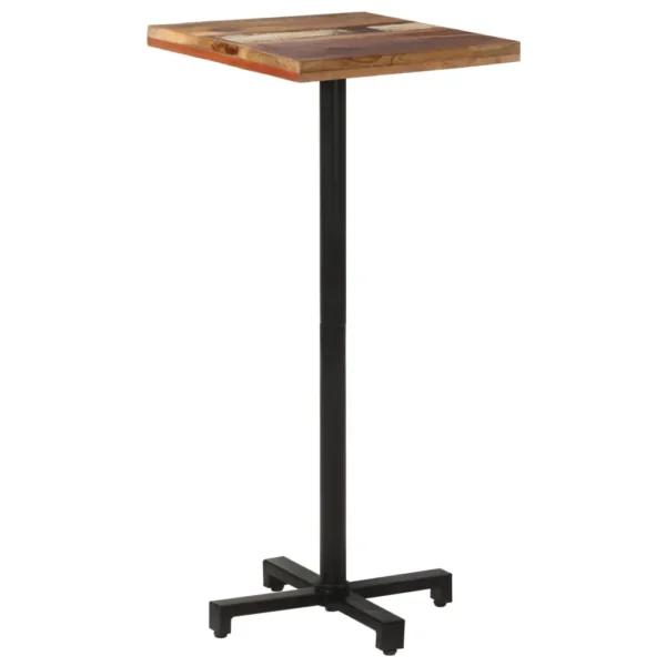  Bistro Table Mixed Color Solid Reclaimed Wood 19.7x19.7 in - Image 7