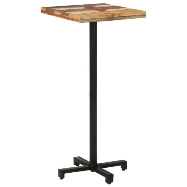  Bistro Table Mixed Color Solid Reclaimed Wood 19.7x19.7 in - Image 8