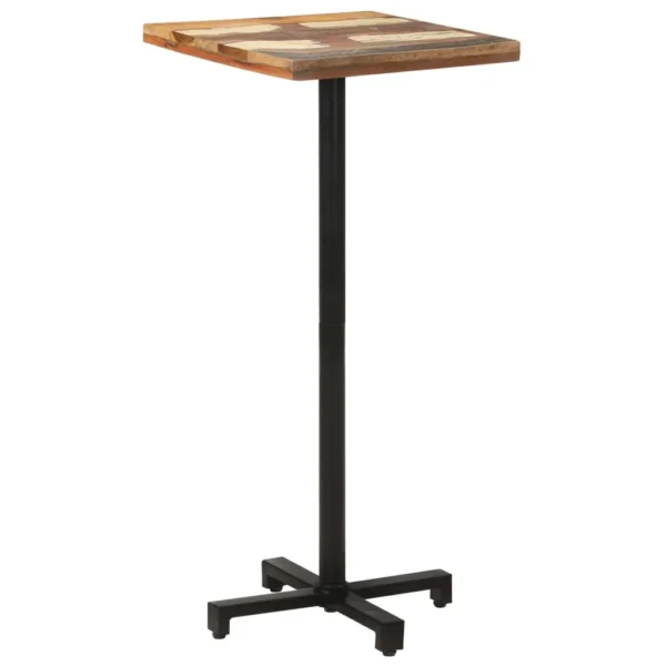  Bistro Table Mixed Color Solid Reclaimed Wood 19.7x19.7 in - Image 9