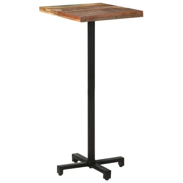  Bistro Table Mixed Color Solid Reclaimed Wood 19.7x19.7 in - Image 10