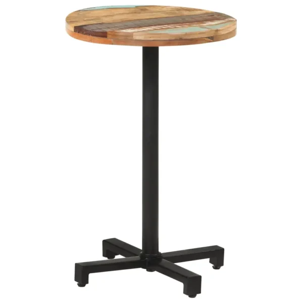 vidaXL Bistro Table Mixed Reclaimed wood and iron Compact Durable