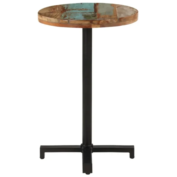 vidaXL Bistro Table Mixed Reclaimed wood and iron Compact Durable - Image 2