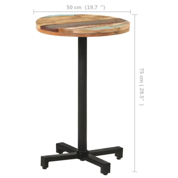 vidaXL Bistro Table Mixed Reclaimed wood and iron Compact Durable - Image 6