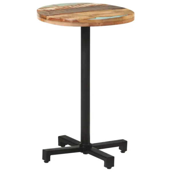 vidaXL Bistro Table Mixed Reclaimed wood and iron Compact Durable - Image 7