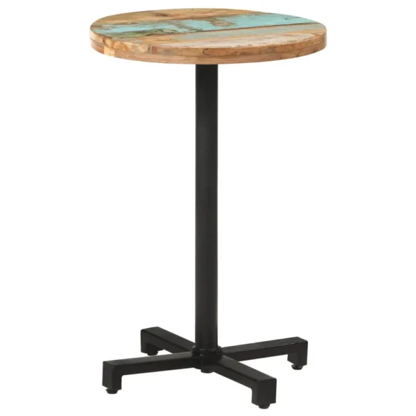 vidaXL Bistro Table Mixed Reclaimed wood and iron Compact Durable - Image 8