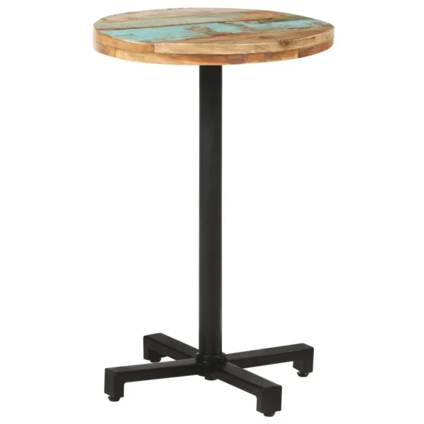 vidaXL Bistro Table Mixed Reclaimed wood and iron Compact Durable - Image 9