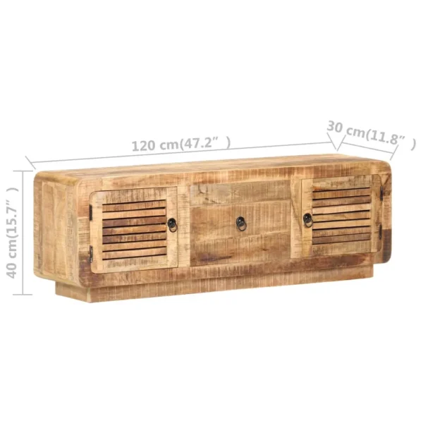 vidaXL TV Cabinet Natural wood tones Rough mango wood Standard - Image 7
