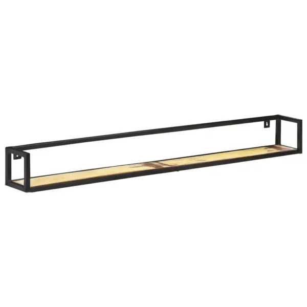 vidaXL Wall Shelf Set of 2 Mixed color Solid reclaimed wood, iron - Image 2