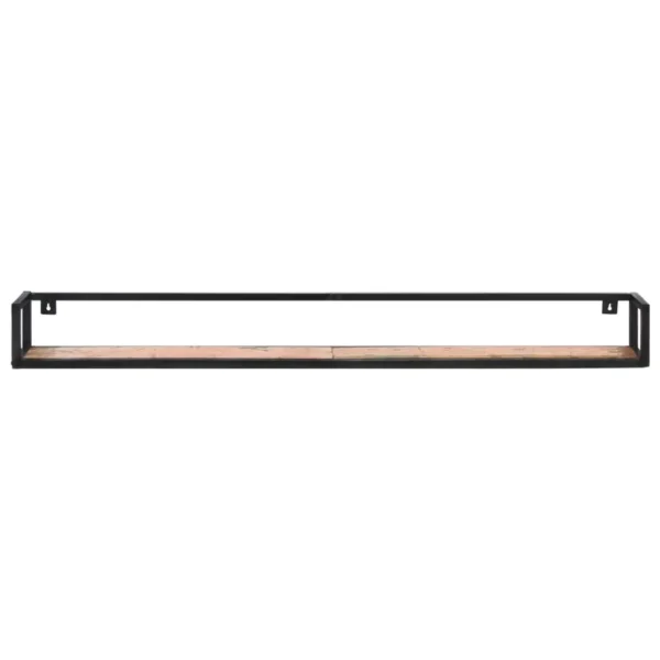 vidaXL Wall Shelf Set of 2 Mixed color Solid reclaimed wood, iron - Image 3