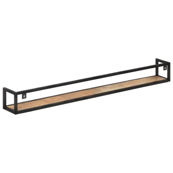 vidaXL Wall Shelf Set of 2 Mixed color Solid reclaimed wood, iron - Image 4