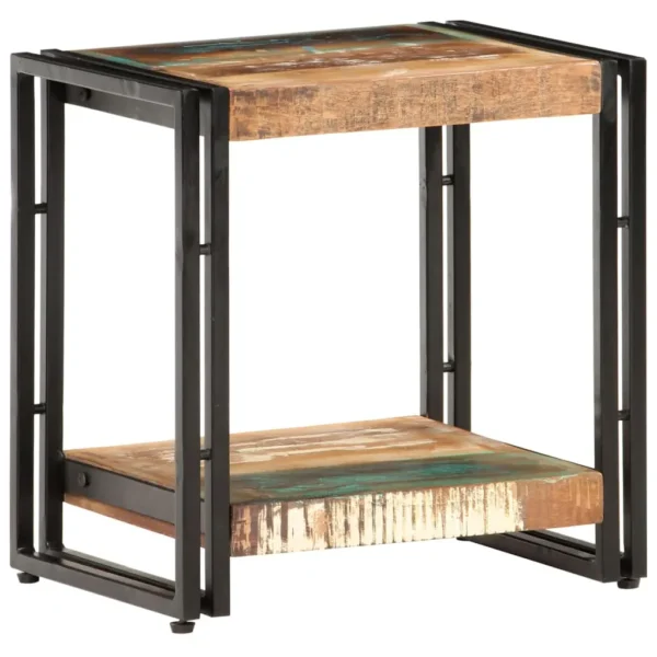  Side Table Mixed wood colors Reclaimed Wood, Iron Side Table