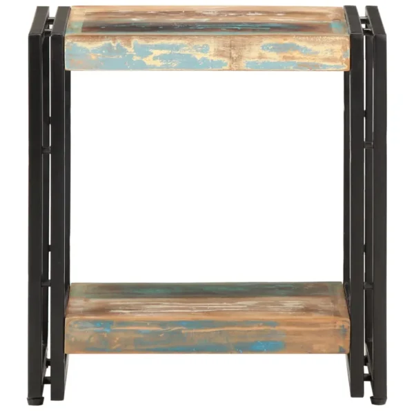  Side Table Mixed wood colors Reclaimed Wood, Iron Side Table - Image 2