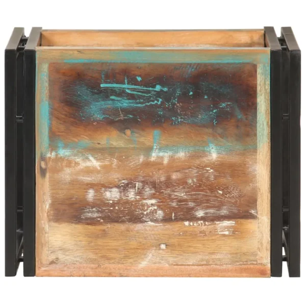  Side Table Mixed wood colors Reclaimed Wood, Iron Side Table - Image 3