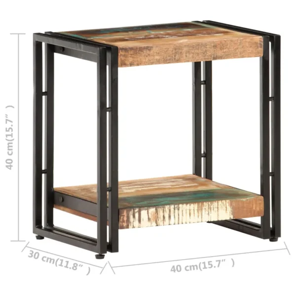  Side Table Mixed wood colors Reclaimed Wood, Iron Side Table - Image 5