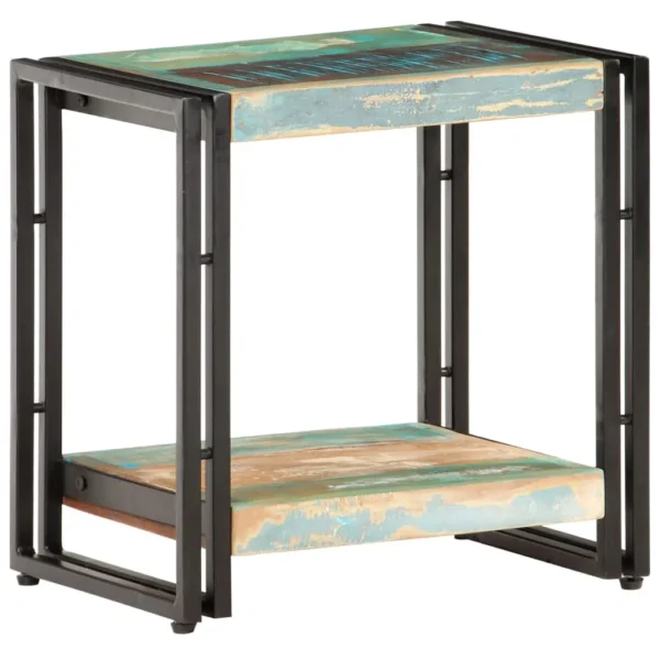  Side Table Mixed wood colors Reclaimed Wood, Iron Side Table - Image 6
