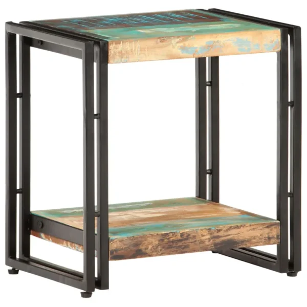  Side Table Mixed wood colors Reclaimed Wood, Iron Side Table - Image 7