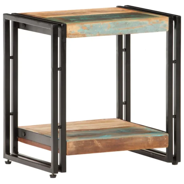  Side Table Mixed wood colors Reclaimed Wood, Iron Side Table - Image 8