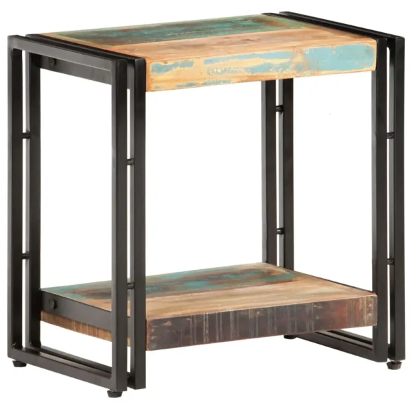  Side Table Mixed wood colors Reclaimed Wood, Iron Side Table - Image 9